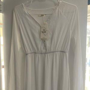 White long sleeve sheer maxi dress NWT